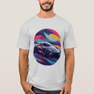 Dynamic Futuristic Sports Car Illustration T-Shirt