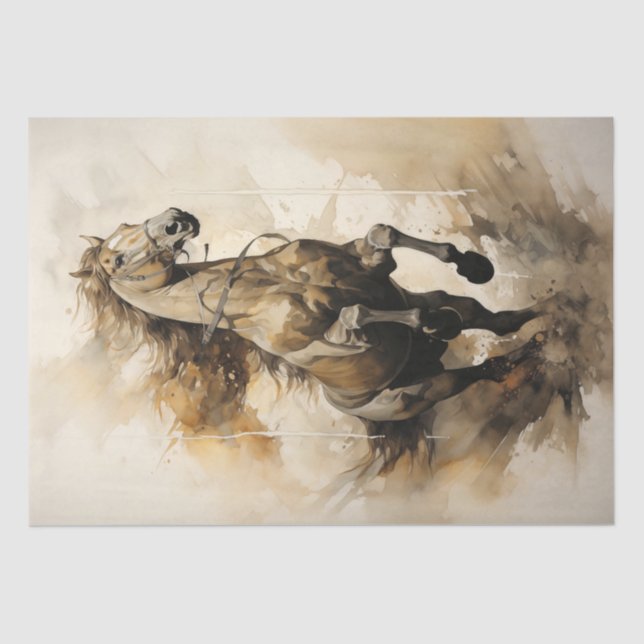 Dynamic Galloping Horse in Watercolor Tissue Paper (Front)