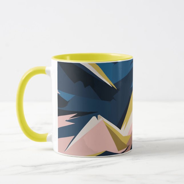Dynamic Geometric Abstract Art Mug (Left)