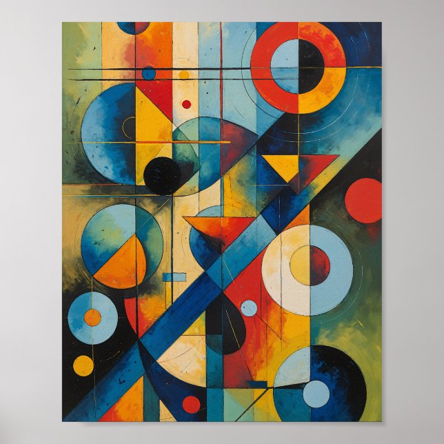 Dynamic Geometric Abstract Composition Poster (Front)