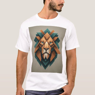 Dynamic Geometric Lion Logo T-Shirt