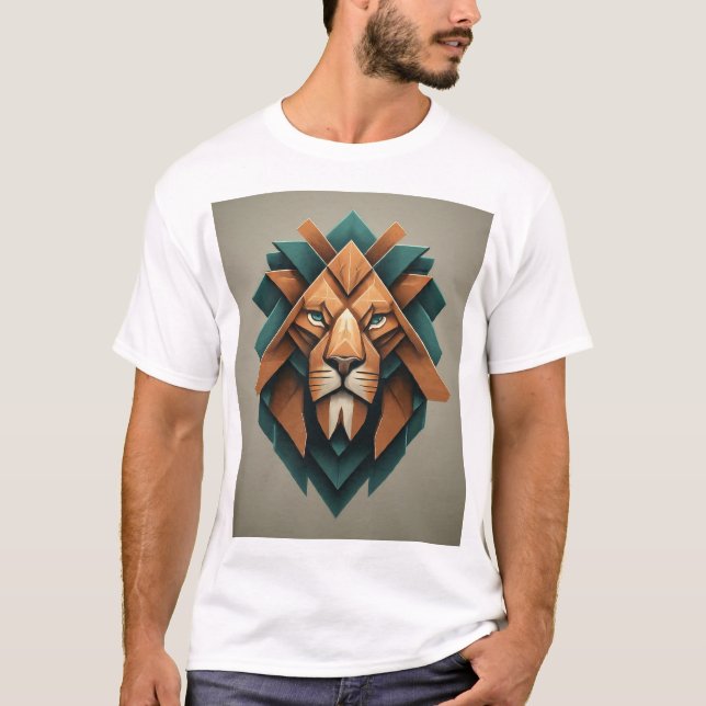 Dynamic Geometric Lion Logo T-Shirt (Front)