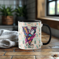 Dynamic Geometric Monogram Mug - V for Victor