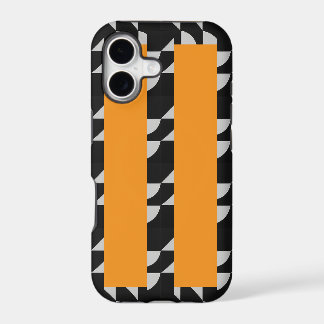 Dynamic Geometry: Black White & Orange High-Fashio