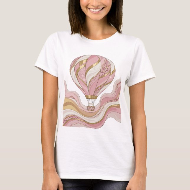 Dynamic Gold ABSTRACT ART Design T-Shirt (Front)