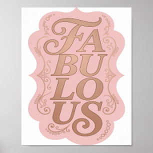 Dynamic Gold FABULOUS 3D Text Art Poster