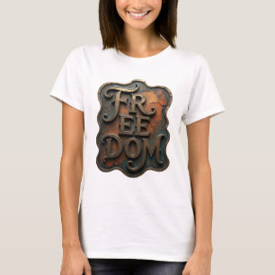 Dynamic Gold FREEDOM Quote Design T-Shirt