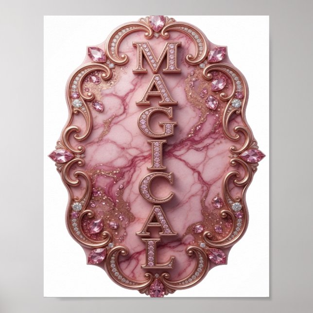 Dynamic Gold MAGICAL 3D Text Art Poster (Front)
