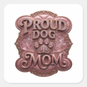Dynamic Gold PROUD DOG MOM Sticker Motif