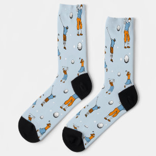 Dynamic Golfers and Golf Balls Artwork Socks