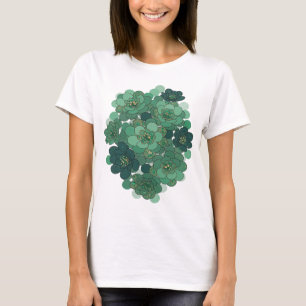 Dynamic Green GREEN FLORAL DESIGN Graphic Design T-Shirt