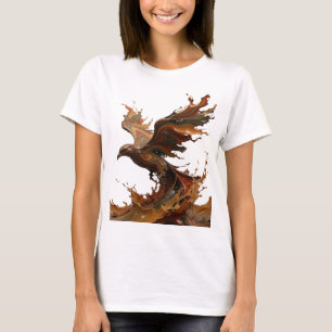 Dynamic Grey COFFEE BIRD 3D Text Art T-Shirt