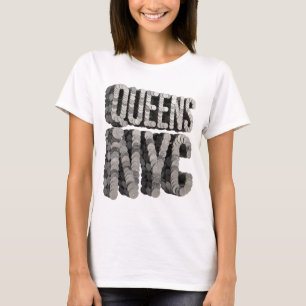 Dynamic Grey QUEENS NYC Custom Design T-Shirt