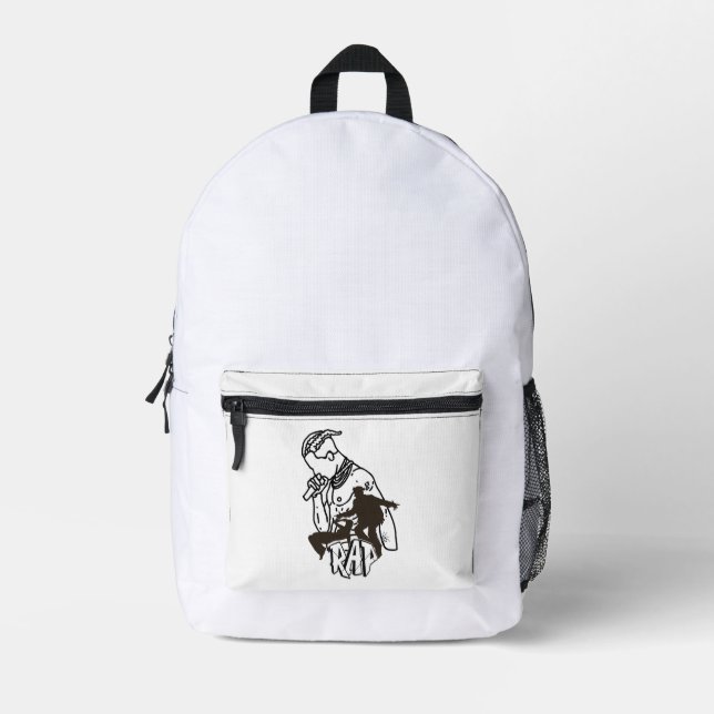 Dynamic hip-hop performer printed backpack (Front)