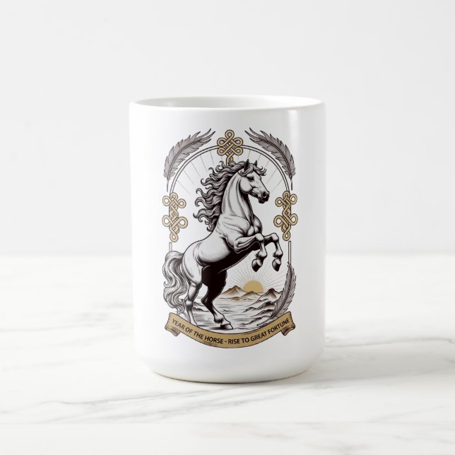 Dynamic Horse Emblem, Chinese New Year Gift Coffee Mug (Center)