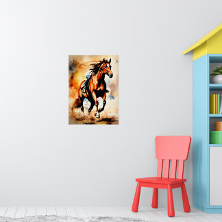 Dynamic Horseback Riding Wall Poster" Poster
