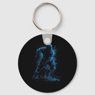 Dynamic Ice Hockey Player - Sports Winter Skate Key Ring
