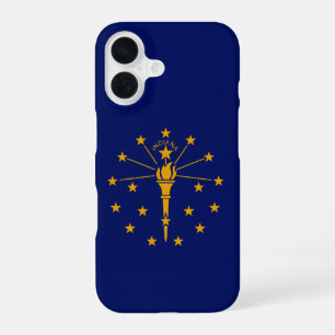Dynamic Indiana State Flag Graphic iPhone 16 Case
