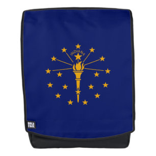 Dynamic Indiana State Flag Graphic on a Backpack