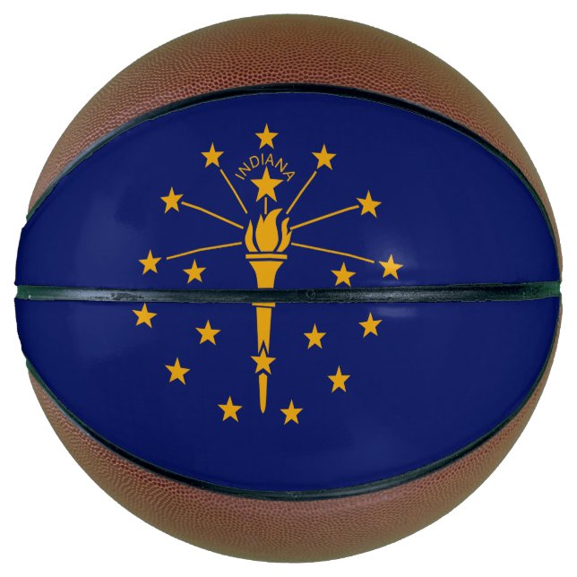 Dynamic Indiana State Flag Graphic on a Basketball (Front)
