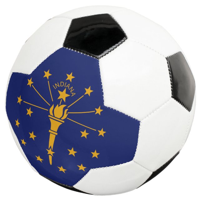 Dynamic Indiana State Flag Graphic on a Football (Three Quarter)