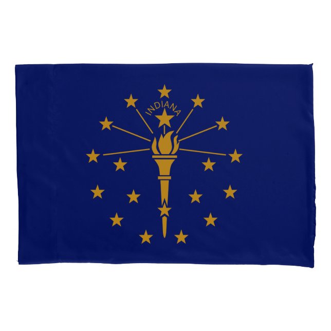 Dynamic Indiana State Flag Graphic on a Pillowcase (Front)
