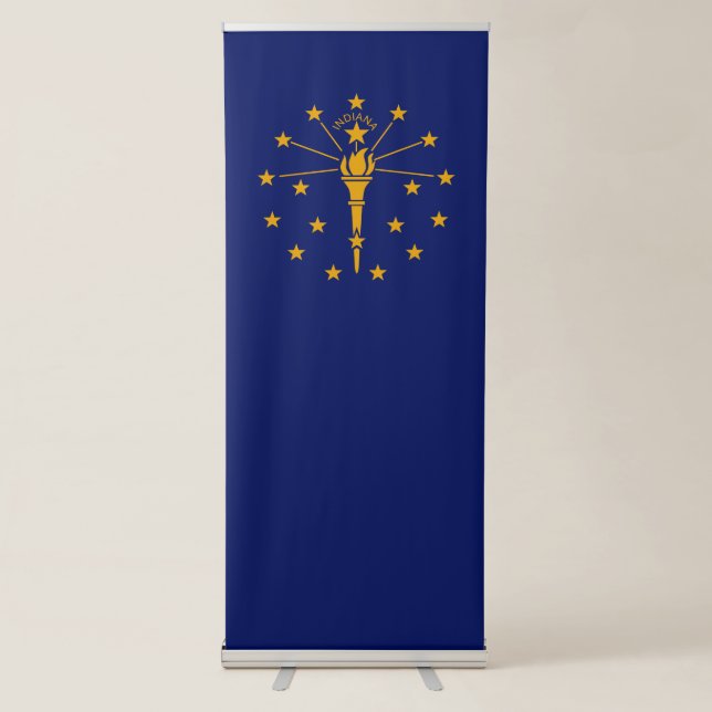 Dynamic Indiana State Flag Graphic on a Retractable Banner (Front)