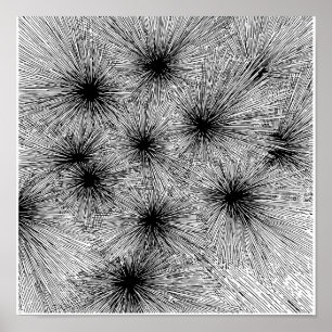 Dynamic Ink Splatter Abstract Coloring Page Poster