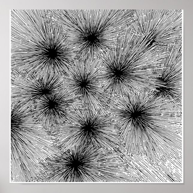 Dynamic Ink Splatter Abstract Coloring Page  Poster (Front)
