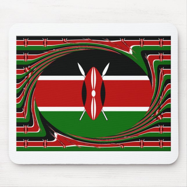  Dynamic Kenyan Flag Vector: An Energetic Design Mouse Mat (Front)