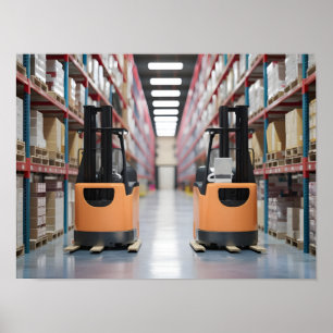 Dynamic Logistics Scene - Retail Warehouse Poster
