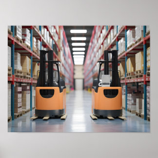 Dynamic Logistics Scene - Retail Warehouse Poster