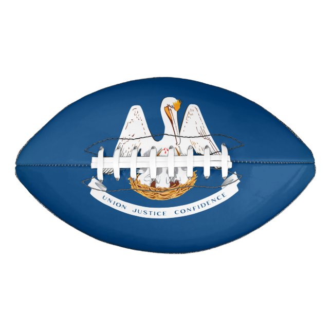 Dynamic Louisiana State Flag Graphic on a American Football (Front)