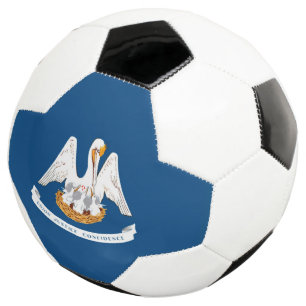 Dynamic Louisiana State Flag Graphic on a Football