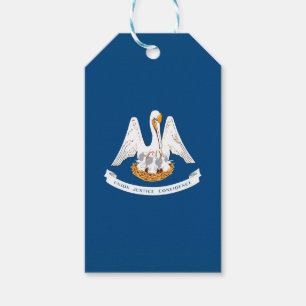 Dynamic Louisiana State Flag Graphic on a Gift Tags