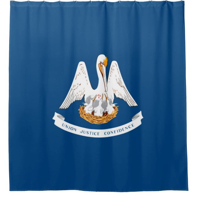 Dynamic Louisiana State Flag Graphic on a Shower Curtain (Front)