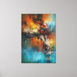 Dynamic Martial Arts Abstract Painting Energy Canvas Print