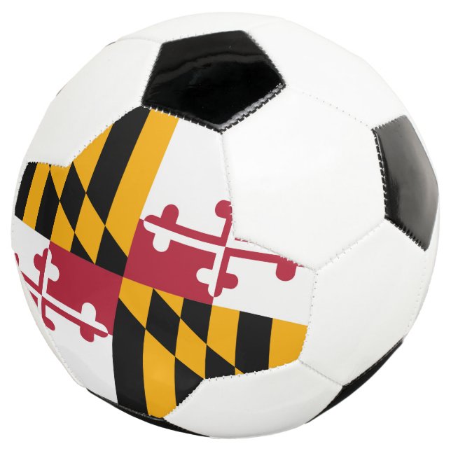 Dynamic Maryland State Flag Graphic on a Football (Three Quarter)