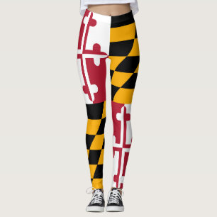 Dynamic Maryland State Flag Graphic on a Leggings