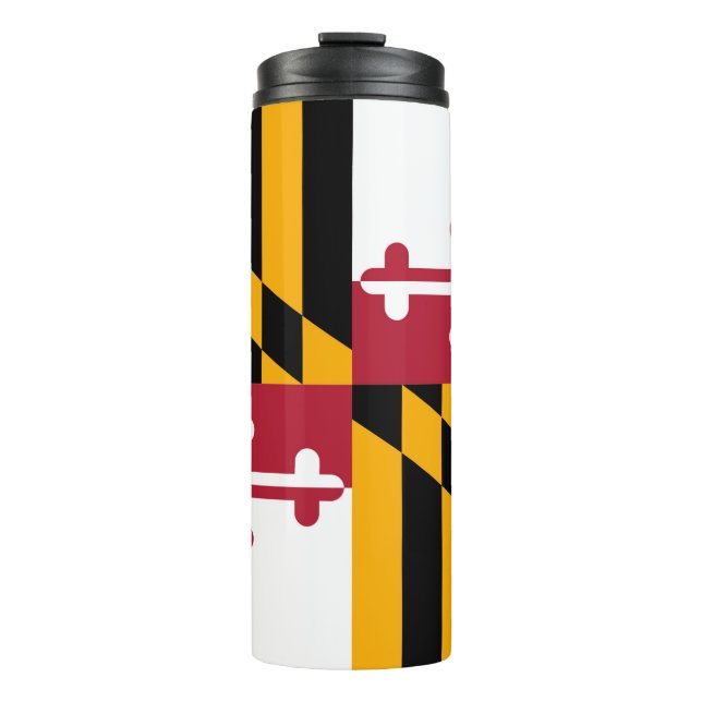Dynamic Maryland State Flag Graphic on a Thermal Tumbler (Front)