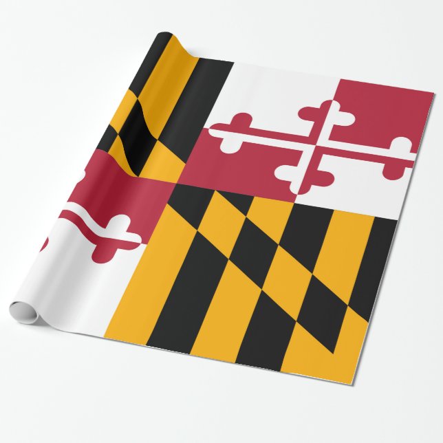 Dynamic Maryland State Flag Wrapping Paper (Unrolled)