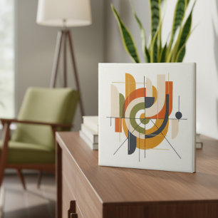 Dynamic Mid-Century Modern Abstract #2 ID1224 Tile