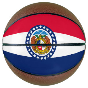 Dynamic Missouri State Flag Graphic on a Basketball