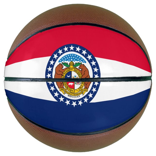 Dynamic Missouri State Flag Graphic on a Basketball (Front)