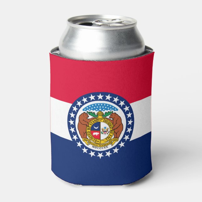 Dynamic Missouri State Flag Graphic on a Can Cooler (Can Front)