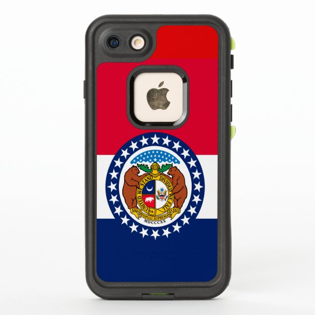 Dynamic Missouri State Flag Graphic on a LifeProof iPhone Case (Back)