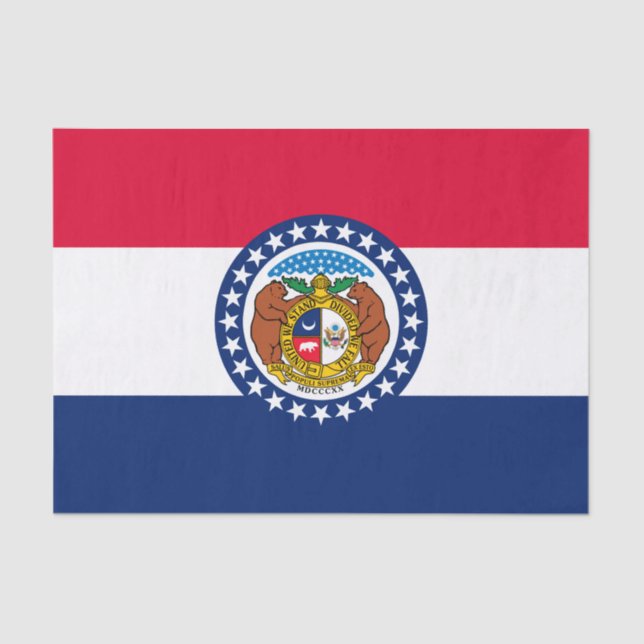 Dynamic Missouri State Flag Graphic on a Tissue Paper (Front)