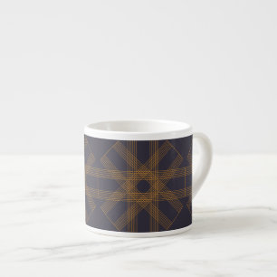 Dynamic, modern, cool, abstract line pattern art espresso cup