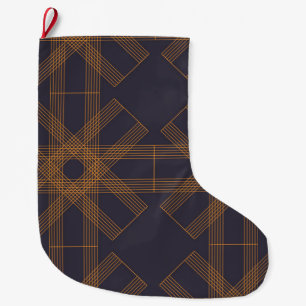 Dynamic, modern, cool, abstract line pattern art large christmas stocking