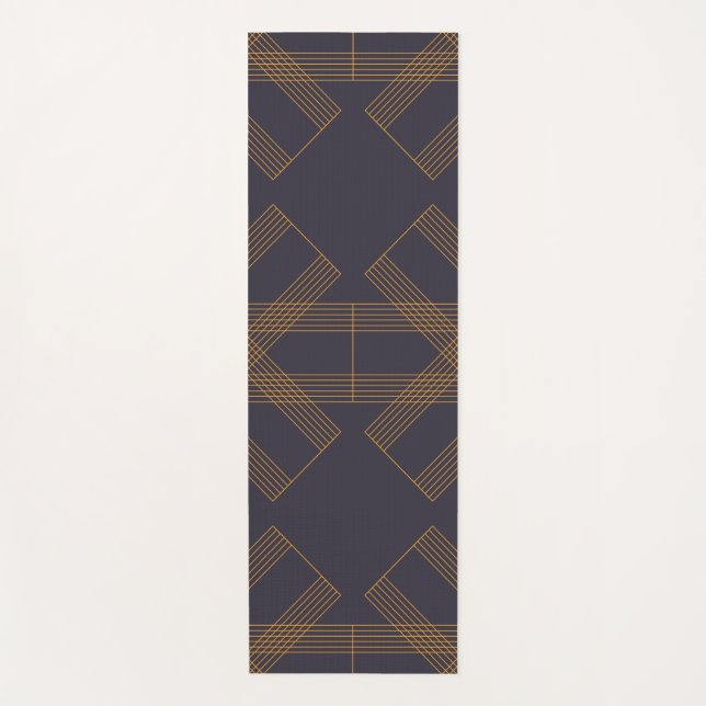 Dynamic, modern, cool, abstract line pattern art yoga mat (Front)